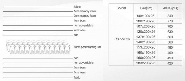 Rayson Mattress-Hot Sales 3 Cm Memory Foam Five Star Hotel Pocket Spring Mattress-6