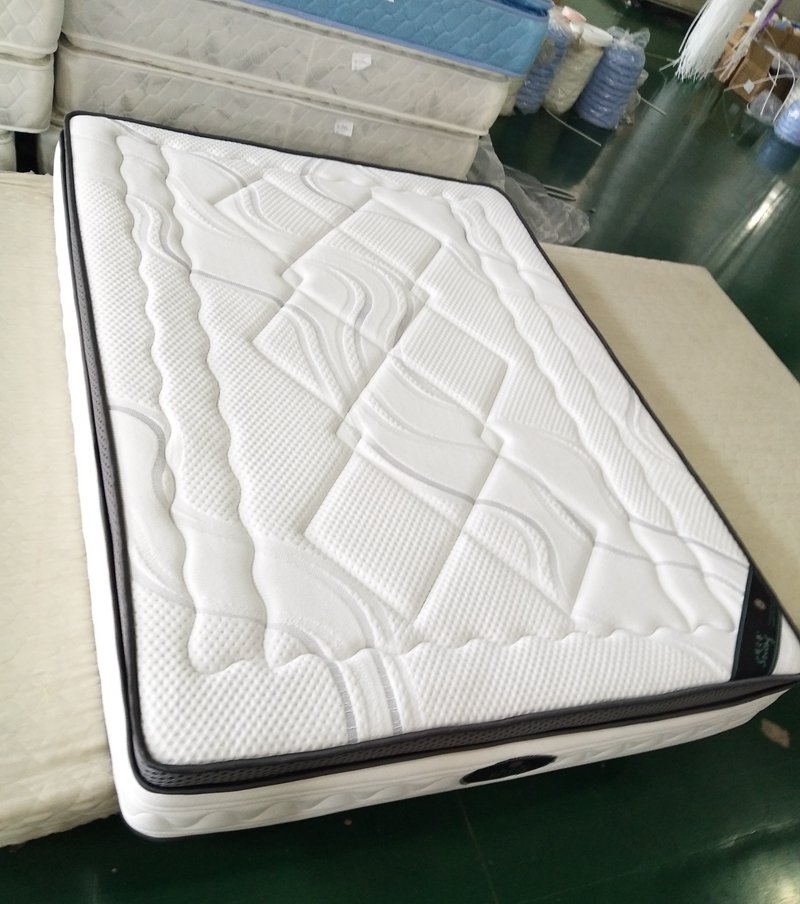 Queen size box coil spring mattress euro top